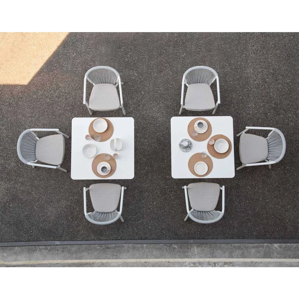 Chaise d'extérieur avec accoudoirs empilable rembourrée H 78cm - Smart by Varaschin Viadurini