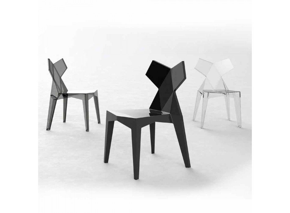Chaise design empilable d'extérieur en polycarbonate, 4 pièces - Kimono par Vondom Viadurini