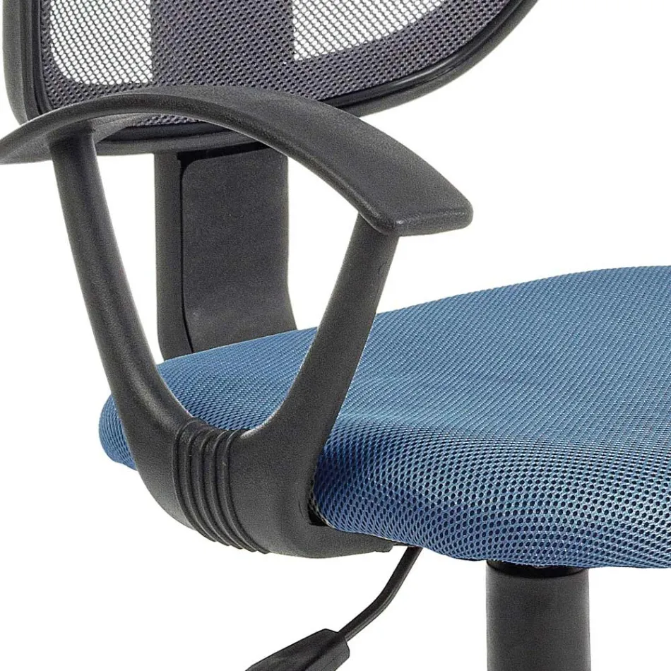 Chaise de bureau pivotante en nylon et tissu maillé en 3 couleurs - Rasha Viadurini