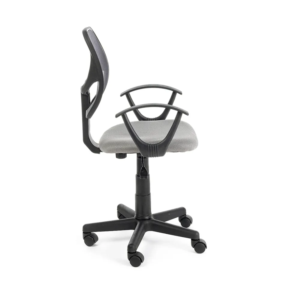 Chaise de bureau pivotante en nylon et tissu maillé en 3 couleurs - Rasha Viadurini