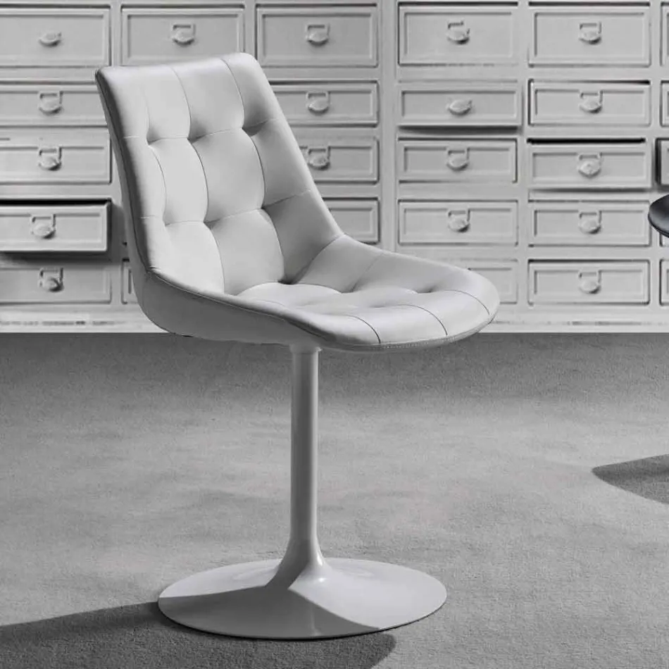 Chaise Pivotante, Assise en Ecoleather Capitonnè Processing - Aura Viadurini