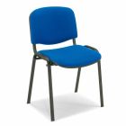 Chaise rembourrée pour salle d'attente avec base moderne en métal noir - Carmela Viadurini