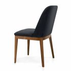 Chaise rembourrée avec base en bois de chêne fabriquée en Italie - Sebastian Viadurini