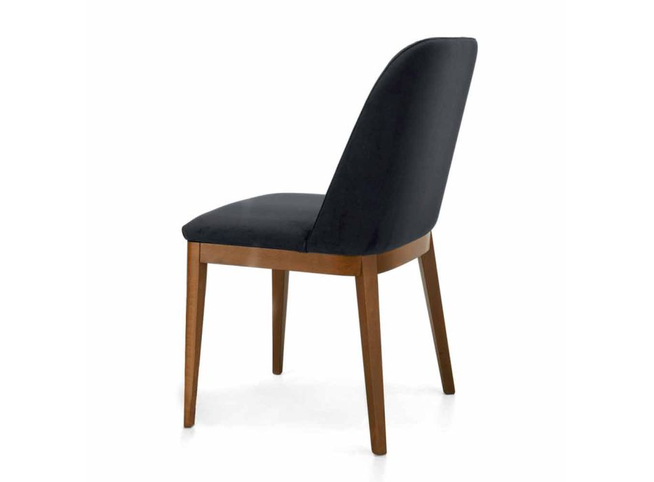 Chaise rembourrée avec base en bois de chêne fabriquée en Italie - Sebastian Viadurini