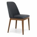Chaise rembourrée avec base en bois de chêne Made in Italy - Sebastian