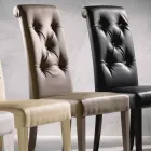 Chaise Design Rembourrée, avec Traitement Capitonné - Diana Viadurini