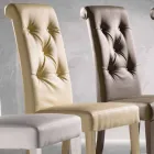 Chaise Design Rembourrée, avec Traitement Capitonné - Diana Viadurini