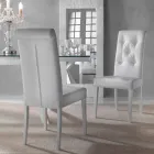 Chaise Design Rembourrée, avec Traitement Capitonné - Diana Viadurini