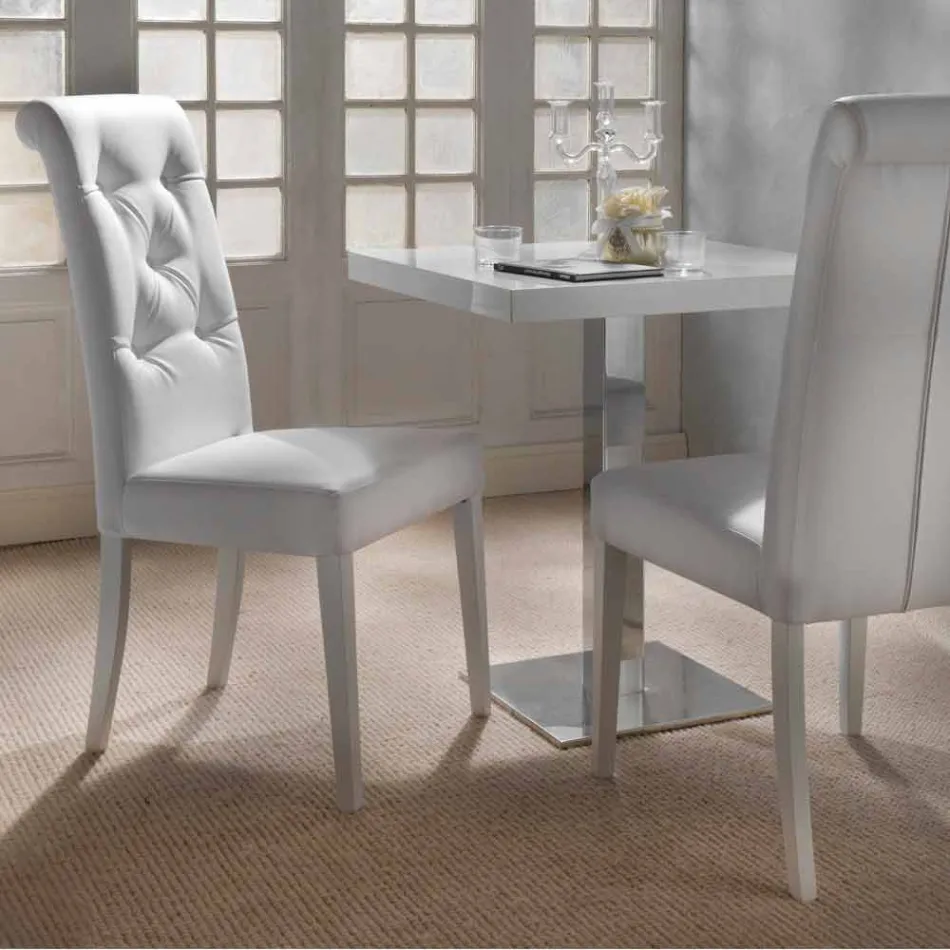 Chaise Design Rembourrée, avec Traitement Capitonné - Diana Viadurini