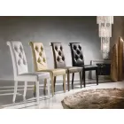 Chaise Design Rembourrée, avec Traitement Capitonné - Diana Viadurini
