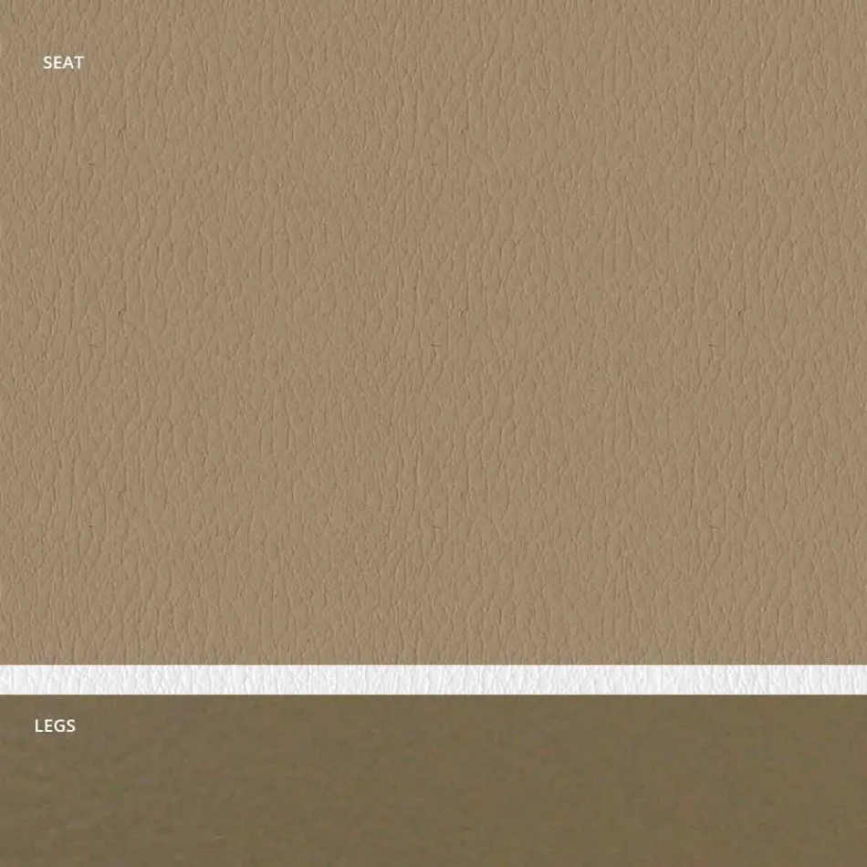 Chaise en acier rembourrée et siège en simili cuir avec bord blanc – Nirvana Viadurini