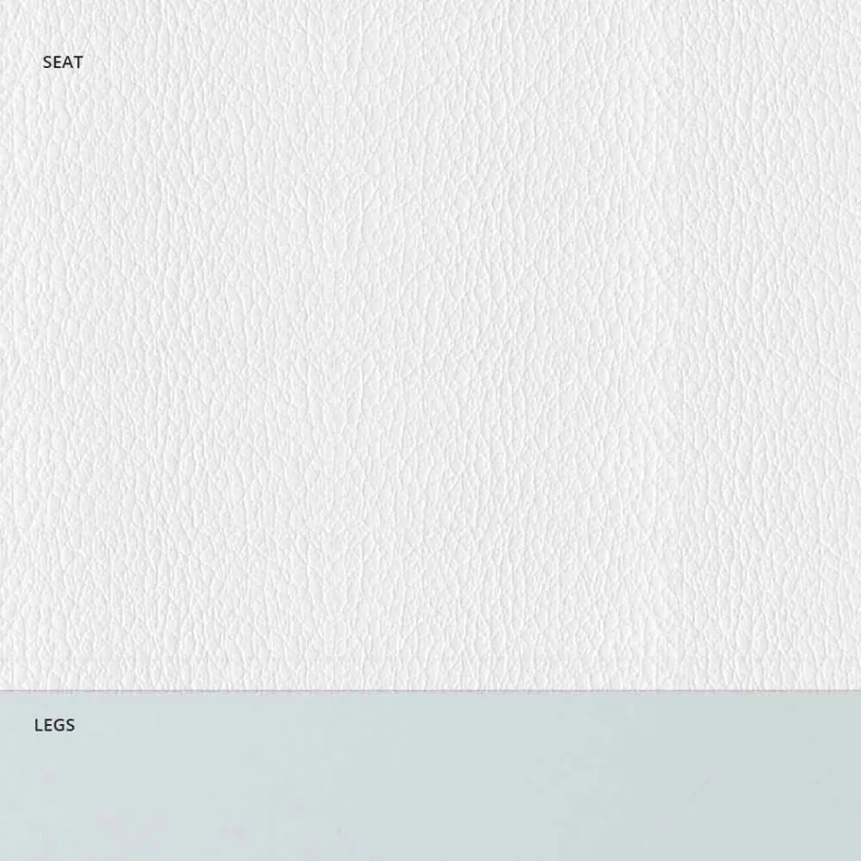 Chaise en acier rembourrée et siège en simili cuir avec bord blanc – Nirvana Viadurini