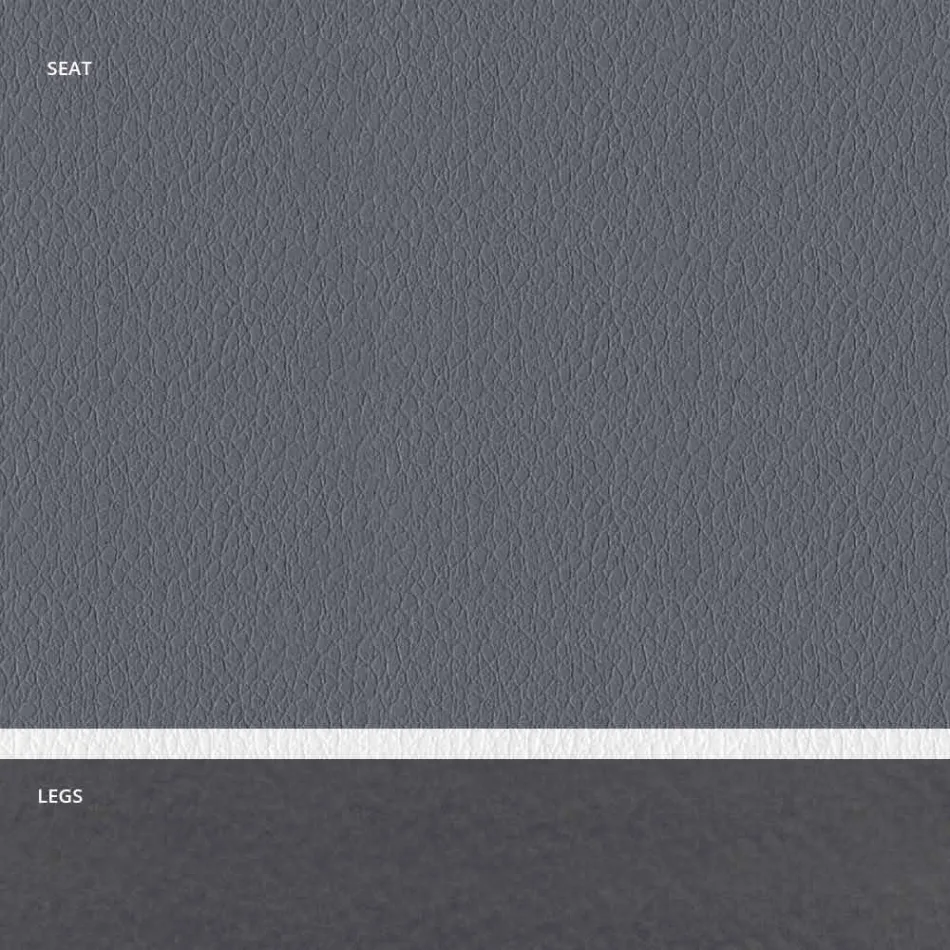 Chaise en acier rembourrée et siège en simili cuir avec bord blanc – Nirvana Viadurini