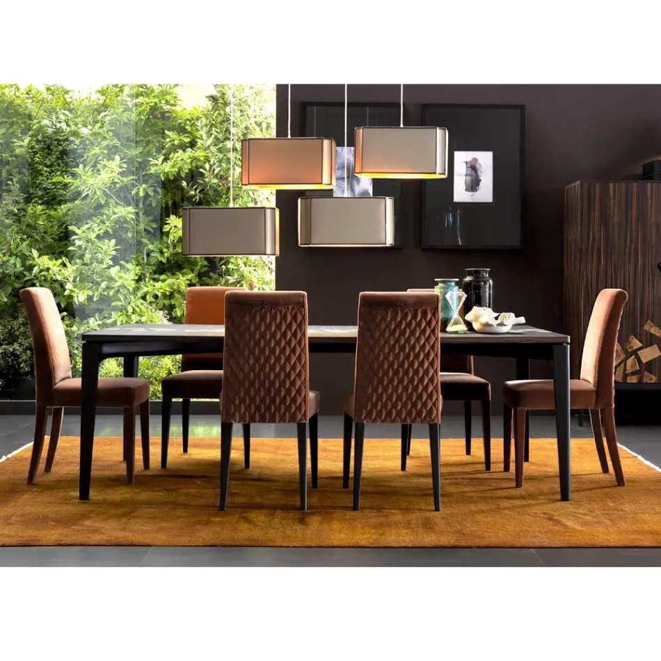 Chaise living rembourrée Grilli Zarafa fabriquée en Italie, 2 pièces Viadurini