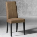 Chaise moderne doublée en bois de hêtre fabriquée en Italie, Ponza