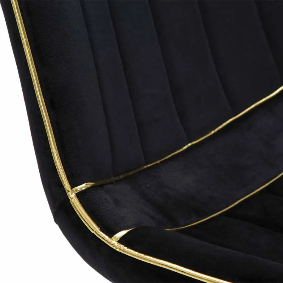 Chaise de salle à manger design rembourrée en bois et tissu, 2 pièces - Kolly Viadurini