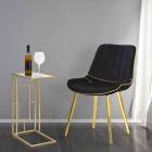 Chaise de salle à manger design rembourrée en bois et tissu, 2 pièces - Kolly Viadurini