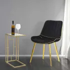 Chaise de salle à manger design rembourrée en bois et tissu, 2 pièces - Kolly Viadurini