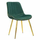 Chaise de salle à manger design rembourrée en bois et tissu, 2 pièces - Kolly Viadurini