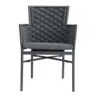 Chaise empilable avec accoudoirs et dossier en corde rembourrés - Gardenia Viadurini