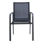 Chaise empilable en aluminium avec accoudoirs en textilène blanc ou gris - Greenstyle Viadurini