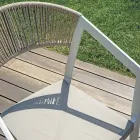 Chaise empilable avec assise en textilène et dossier en osier torsadé - Passion Viadurini