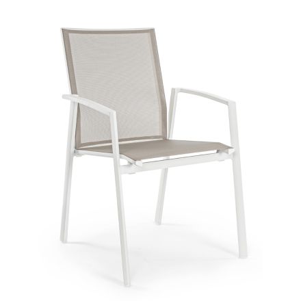 Chaise d'extérieur empilable en aluminium peint, Homemotion, 4 pièces - Odelia Viadurini