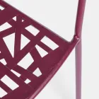 Chaise d'extérieur empilable en acier au fini mat, 4 pièces - Ralia Viadurini