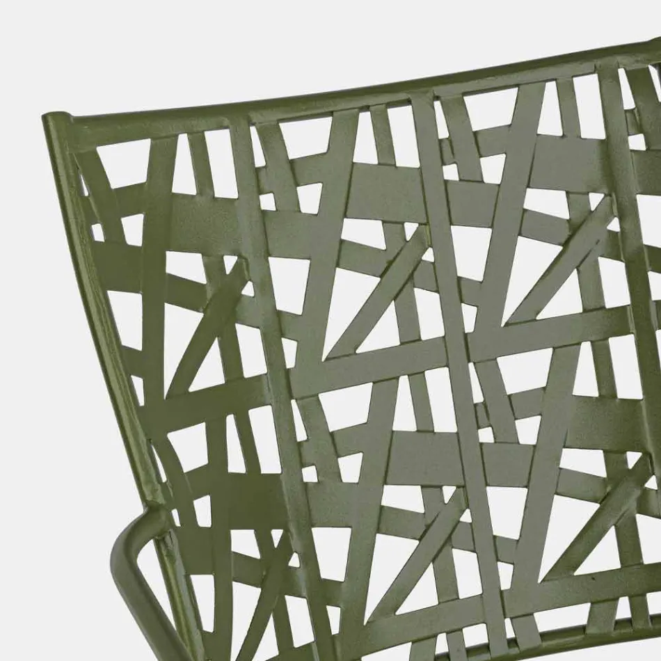 Chaise d'extérieur empilable en acier au fini mat, 4 pièces - Ralia Viadurini