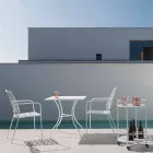 Chaise d'extérieur empilable en acier au fini mat, 4 pièces - Ralia Viadurini