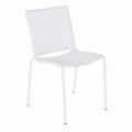 Chaise d'extérieur empilable en acier peint blanc, 4 pièces - Jaila