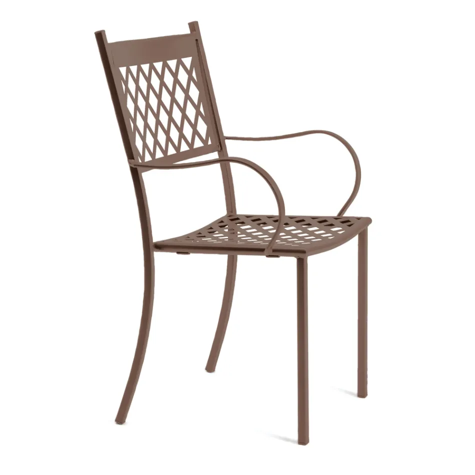 Chaise d'extérieur empilable en acier galvanisé Made in Italy 4 pièces - Celia Viadurini