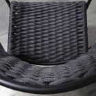 Chaise d'extérieur empilable en corde et métal anthracite, 4 pièces - Drusilla Viadurini