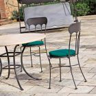 Chaise d'extérieur empilable en fer avec coussin Made in Italy 2 pièces - Allegra Viadurini