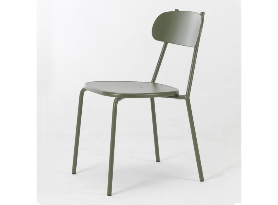 Chaise d'extérieur empilable en métal coloré Made in Italy 4 pièces - Pixie Viadurini