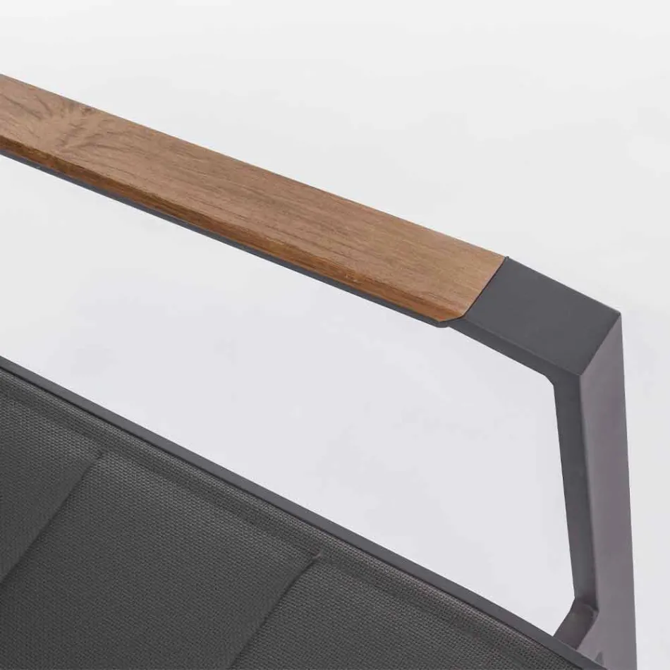 Chaise d'extérieur empilable en textilène et aluminium anthracite, 6 pièces - Urbain Viadurini