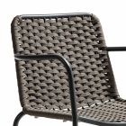 Chaise de jardin empilable avec accoudoirs et corde en métal, 4 pièces - Cabaret Viadurini