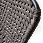 Chaise de jardin empilable avec accoudoirs et corde en métal, 4 pièces - Cabaret Viadurini