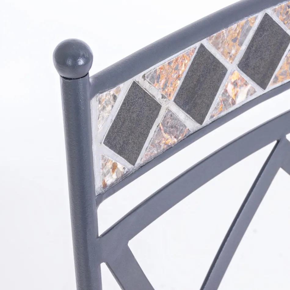 Chaise de jardin empilable en acier avec ou sans accoudoirs - Letizia Viadurini