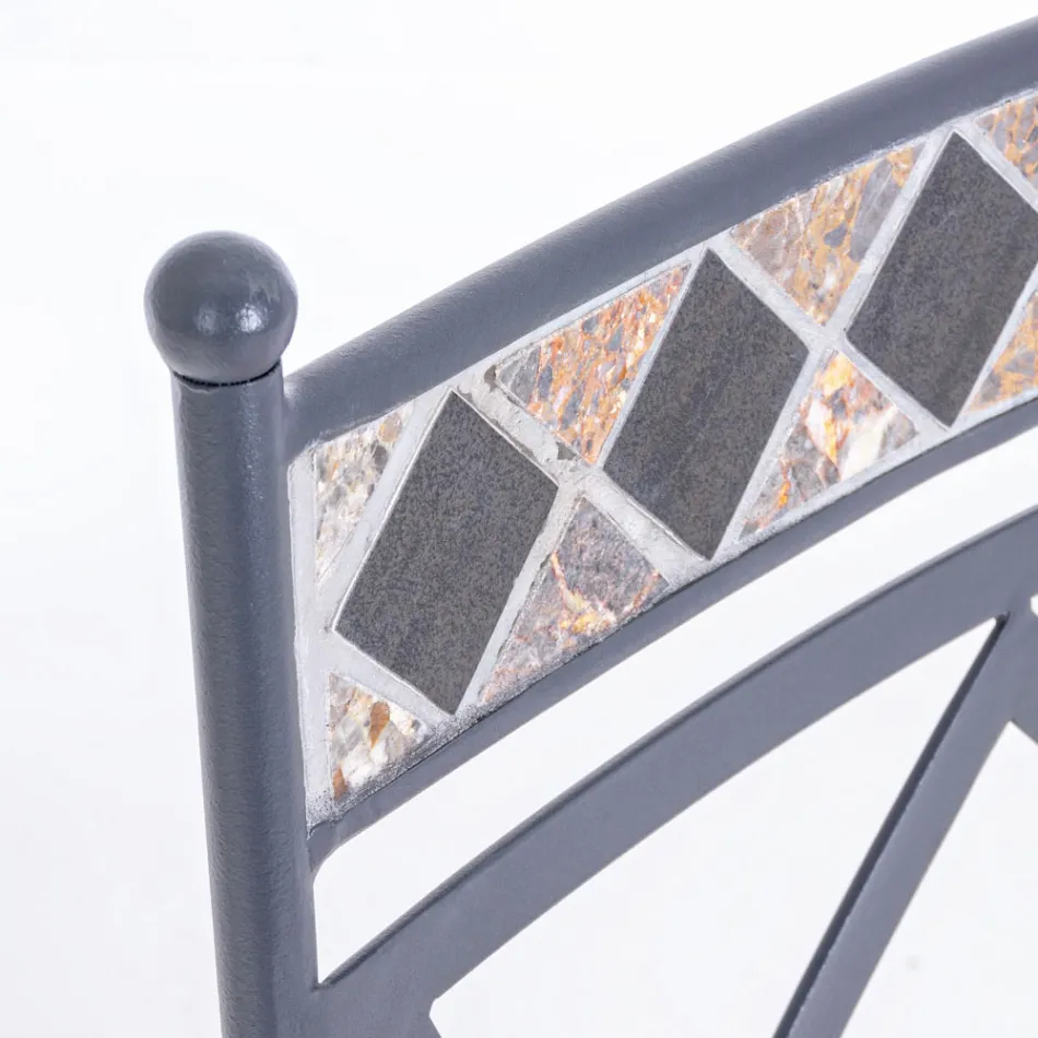 Chaise de jardin empilable en acier avec ou sans accoudoirs - Letizia Viadurini