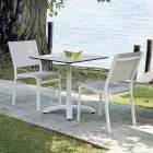 Chaise de jardin empilable en aluminium et textilène blanc ou gris - Floraforma Viadurini