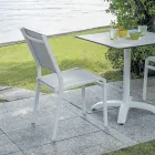 Chaise de jardin empilable en aluminium et textilène blanc ou gris - Floraforma Viadurini