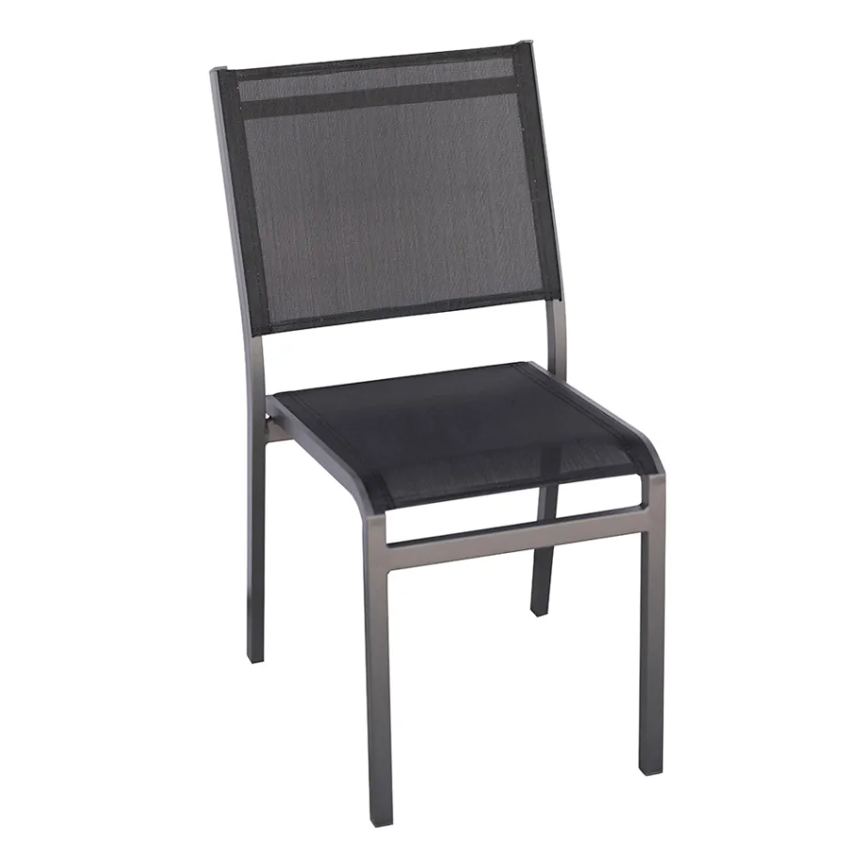 Chaise de jardin empilable en aluminium et textilène blanc ou gris - Floraforma Viadurini