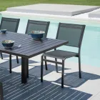 Chaise de jardin empilable en aluminium et textilène blanc ou gris - Floraforma Viadurini