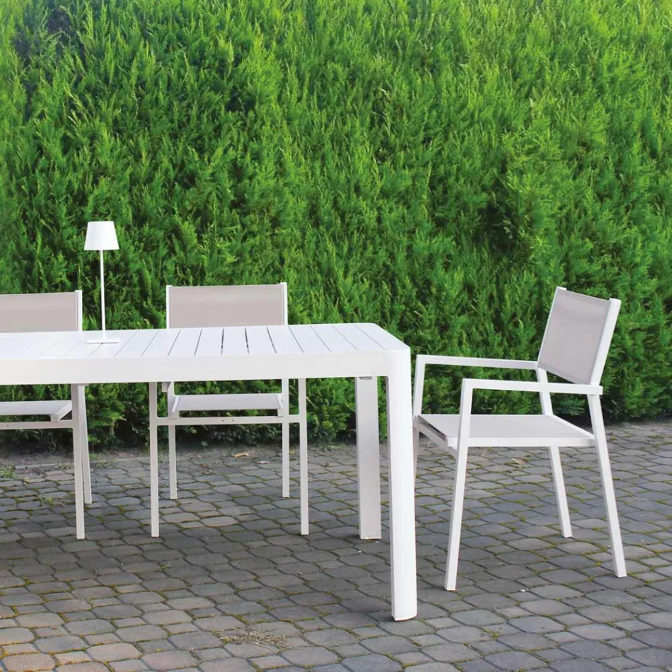 Chaise de jardin empilable en aluminium et textilène - Ninfea Viadurini