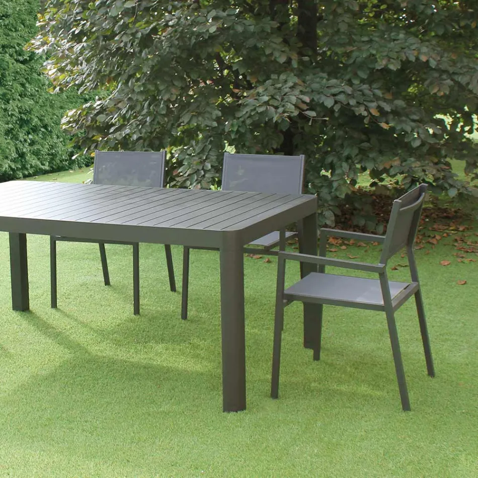 Chaise de jardin empilable en aluminium et textilène - Ninfea Viadurini