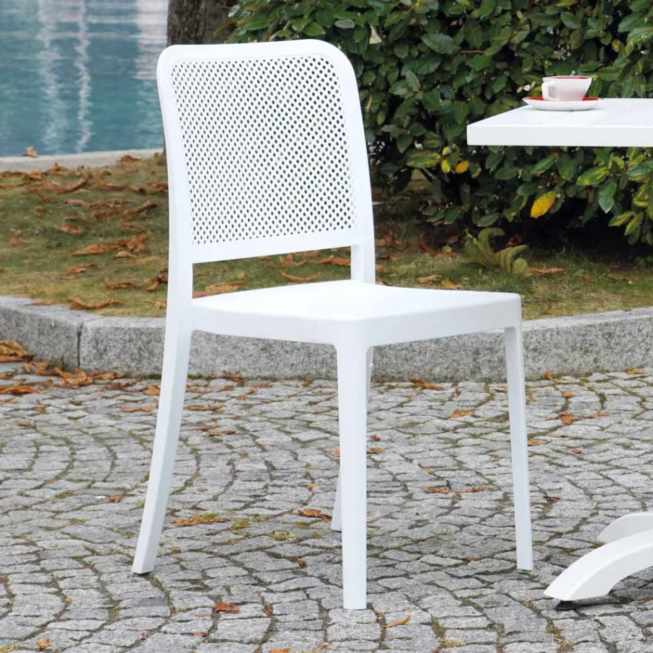 Chaise de jardin empilable en polypropylène et fibre de verre - Ciop Viadurini