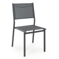 Chaise de jardin empilable en aluminium et textilène, design moderne - Franz