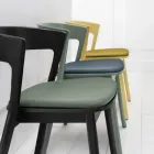 Chaise empilable en frêne avec assise en tissu fabriquée en Italie, 2 pièces - Oslo Viadurini