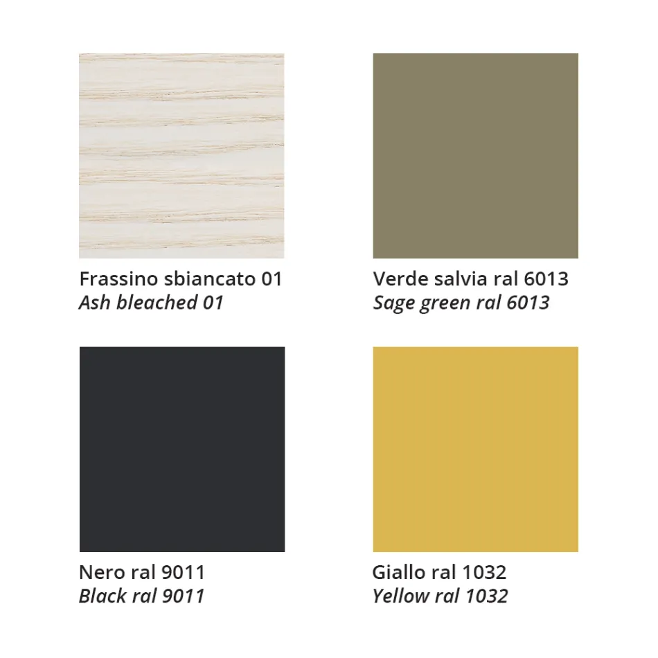 Chaise empilable en frêne avec assise en tissu fabriquée en Italie, 2 pièces - Oslo Viadurini